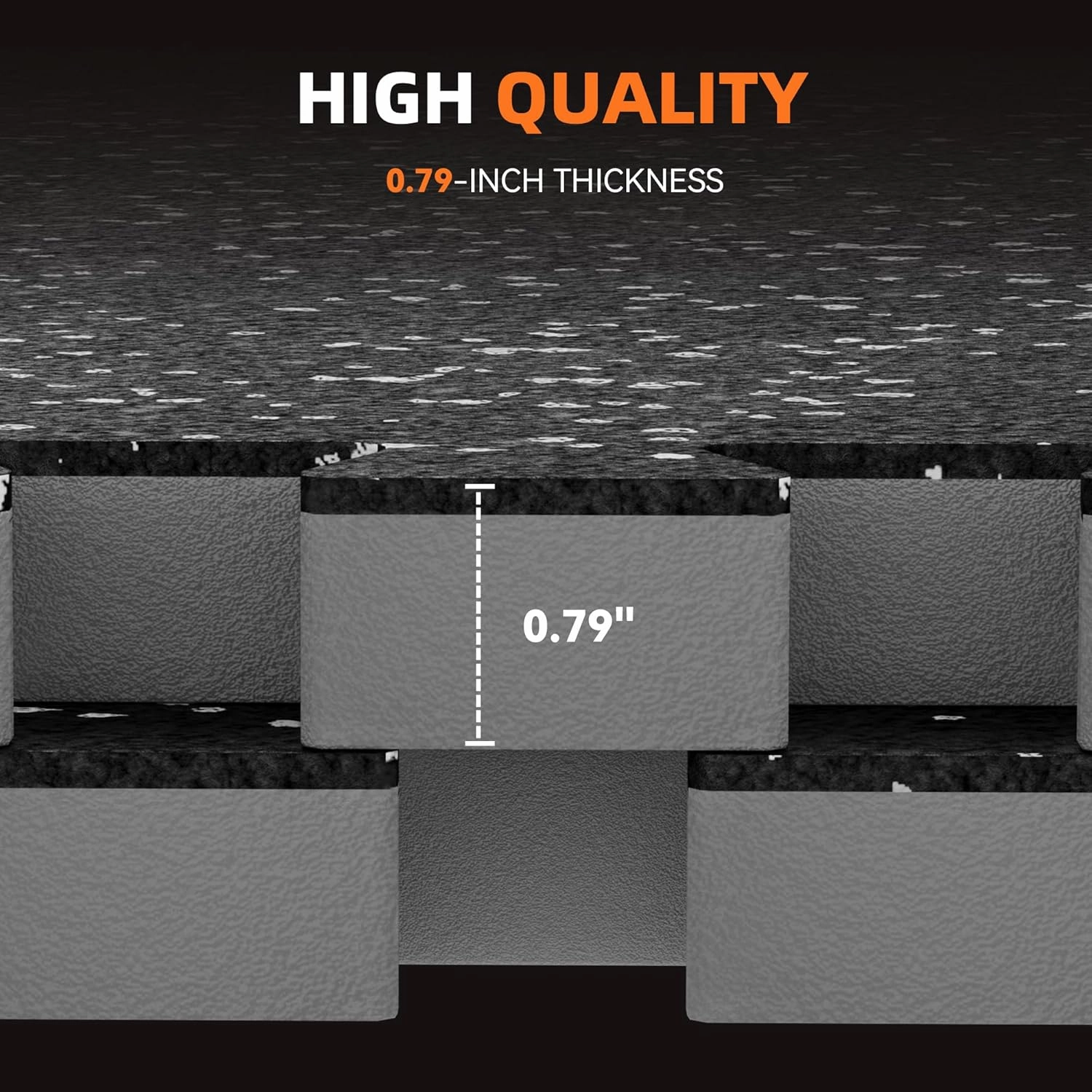 0.79" Gym Flooring for Home Gym,6 Pcs 24 Sq Ft Rubber Top Floor Mats High Density EVA Foam Gym Floor Tiles with Rubber Top Interlocking Exercise Equipment Matt for Garage/Fitness Room-Black White