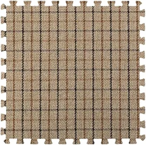 10 Pcs Plaid Interlocking Foam Mats Cotton Linen Foam Floor Mats Bohemian Style Interlocking Carpet Tiles for Home Gym, Floor Protection, Yoga, Fitness, Playroom, Exercise (Plaid Brown)