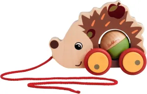 100006802 Pull-Along Hedgehog with Movable Ball and Sound Function, 16 cm, Silent Silicone Wheels, Made from 100% FSC Certified Plywood, from 1 Year