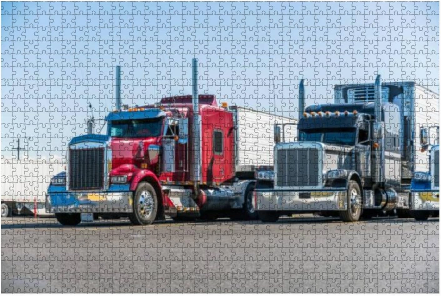 1000 Piece Classic Bonnet Big semi Trucks with Reefer semi Trailers Standing Large Piece Jigsaw Puzzles for Adults Educational Toy for Kids Creative Games Entertainment Wooden Puzzles Home Decor