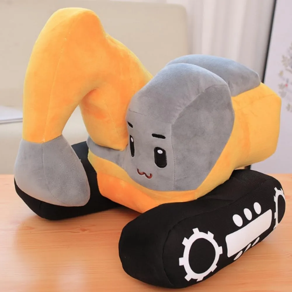 10" /25cmExcavator Plush Toy, Soft Excavator Stuffed Truck Construction Toy,for Children's Birthday, Christmas, Party Gifts (Yellow)