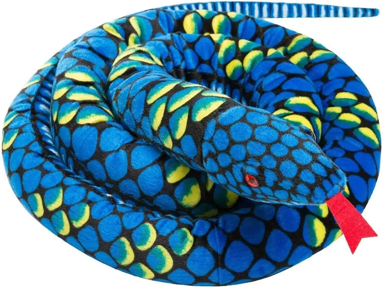112 Inches Giant Snake Plush Toy Realistic Cobra Stuffed Animal Toy for Birthday Party Gifts for Kids (Blue)