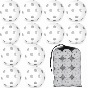 12/30/60 Pcs Practice Baseballs For Hitting, 2.8 Inch Plastic Soft Baseballs for Practice Lightweight Soft Ball With Mesh Bag, Hollow Training Softball for Indoor Outdoor Sport Pitching Batting