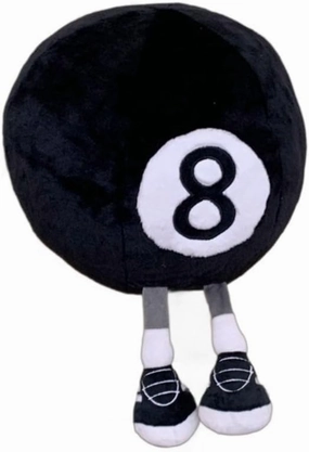 12.6 inch Billiard 8 Ball Plush Toy Pillow-3D Black 8 Billiard Ball Throw Pillow-Black Circle Pillow Plush Stuffed Billiards Decoration Gifts for Birthday
