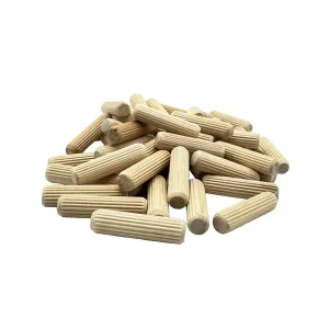 1/2" x 2" - 200 Pack Wooden Dowel Pins - Kiln Dried, Fluted, and Beveled (1/2" x 2", 200pk)