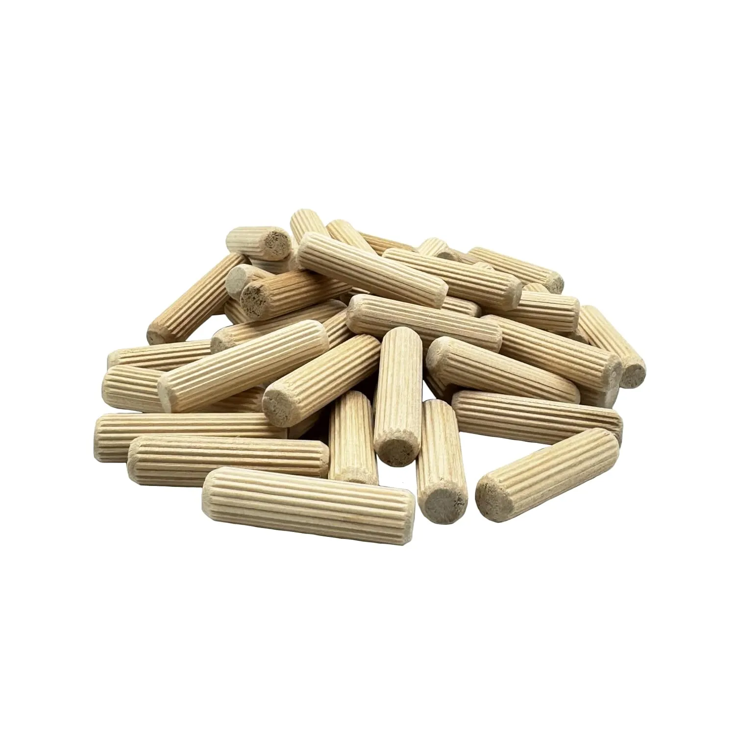 1/2" x 2" - 200 Pack Wooden Dowel Pins - Kiln Dried, Fluted, and Beveled (1/2" x 2", 200pk)