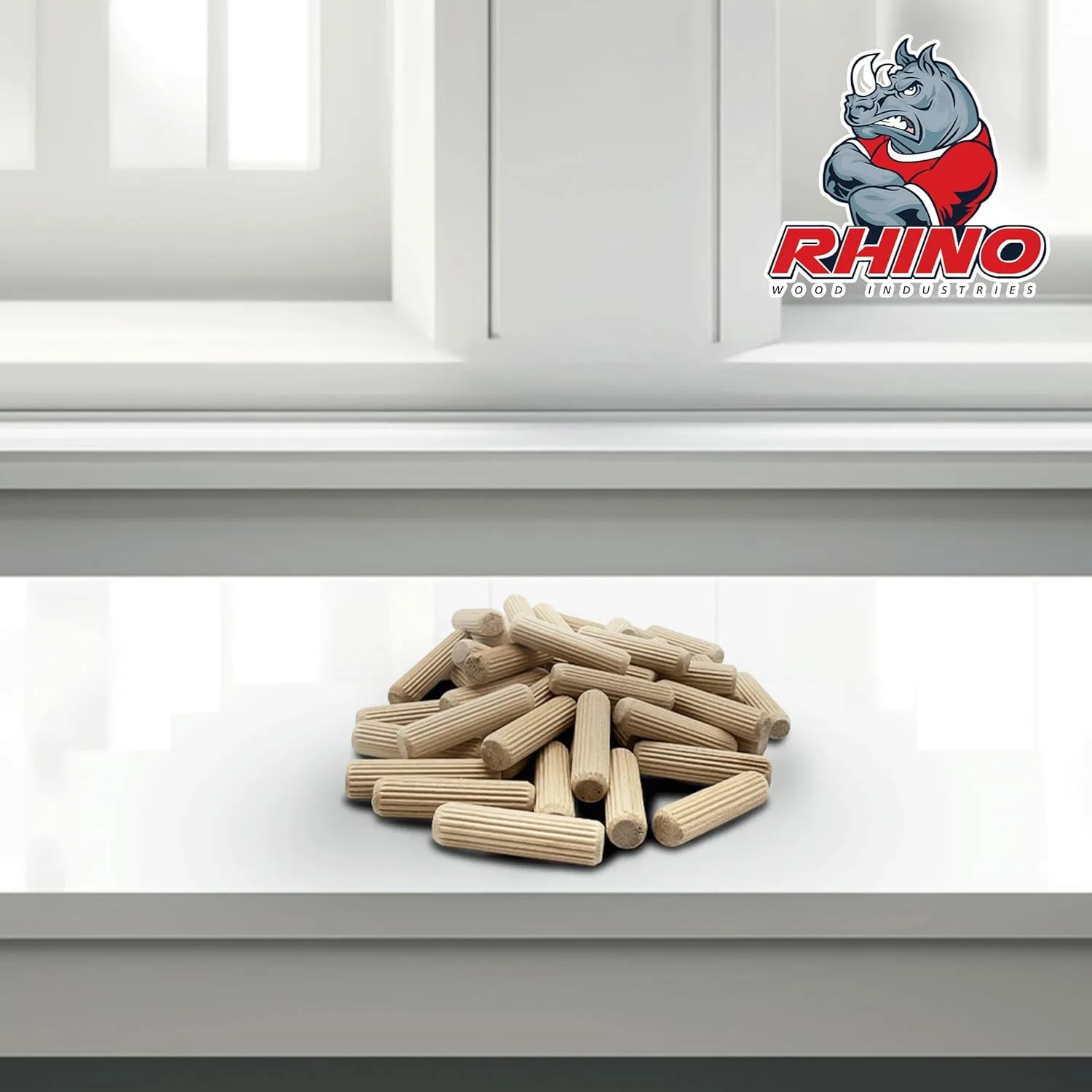 1/2" x 2" - 200 Pack Wooden Dowel Pins - Kiln Dried, Fluted, and Beveled (1/2" x 2", 200pk)