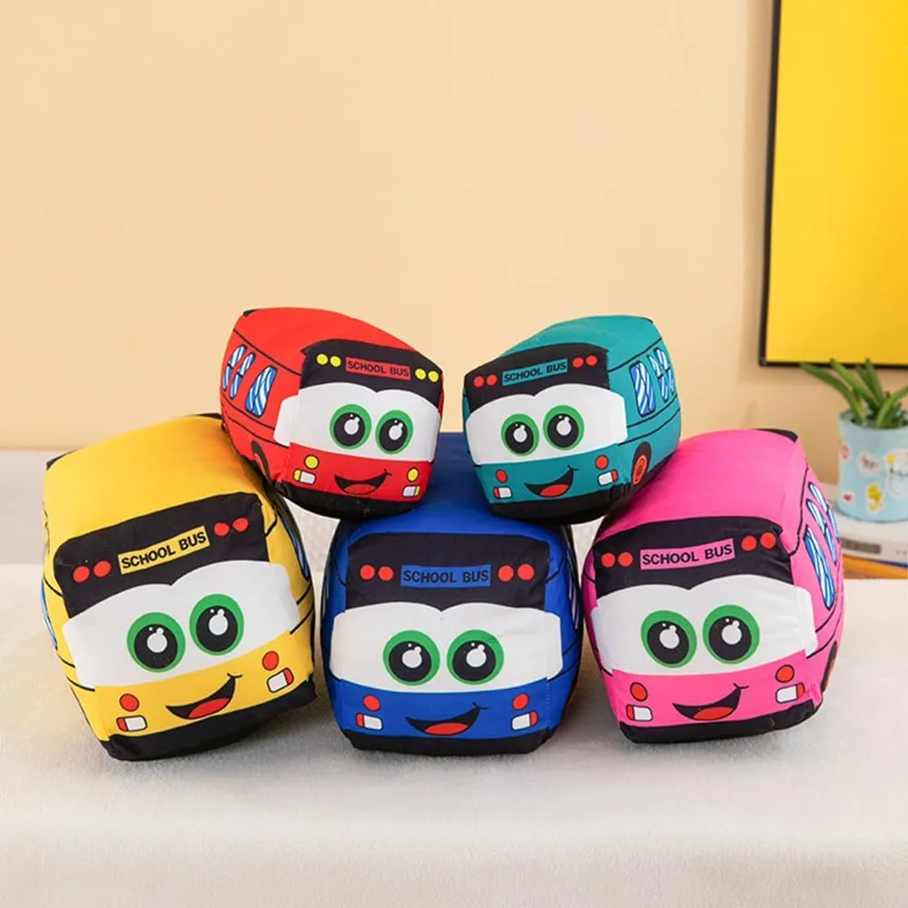 13.8 Inches Car Plush Toy Simulation Bus Cute Cartoon Pillow Filling Car Plush Pillow Toy Gift Children's Birthday (Blue)