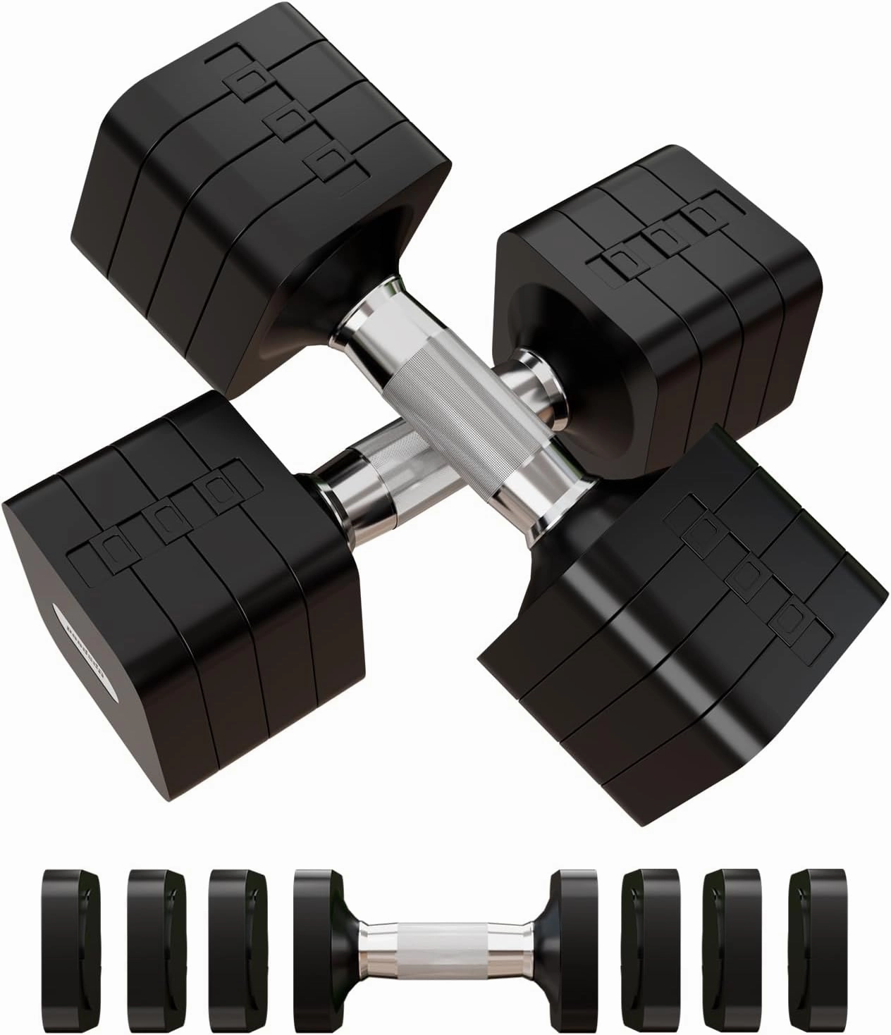 15LB 20LB 50LB Adjustable Dumbbell Set, 4 in 1 Free Weights Dumbbells Set for Women Men Hand Weights Sets Adjust Dumbbell Weight Sets for Home Gym Exercise Workout Strength Training Equipments