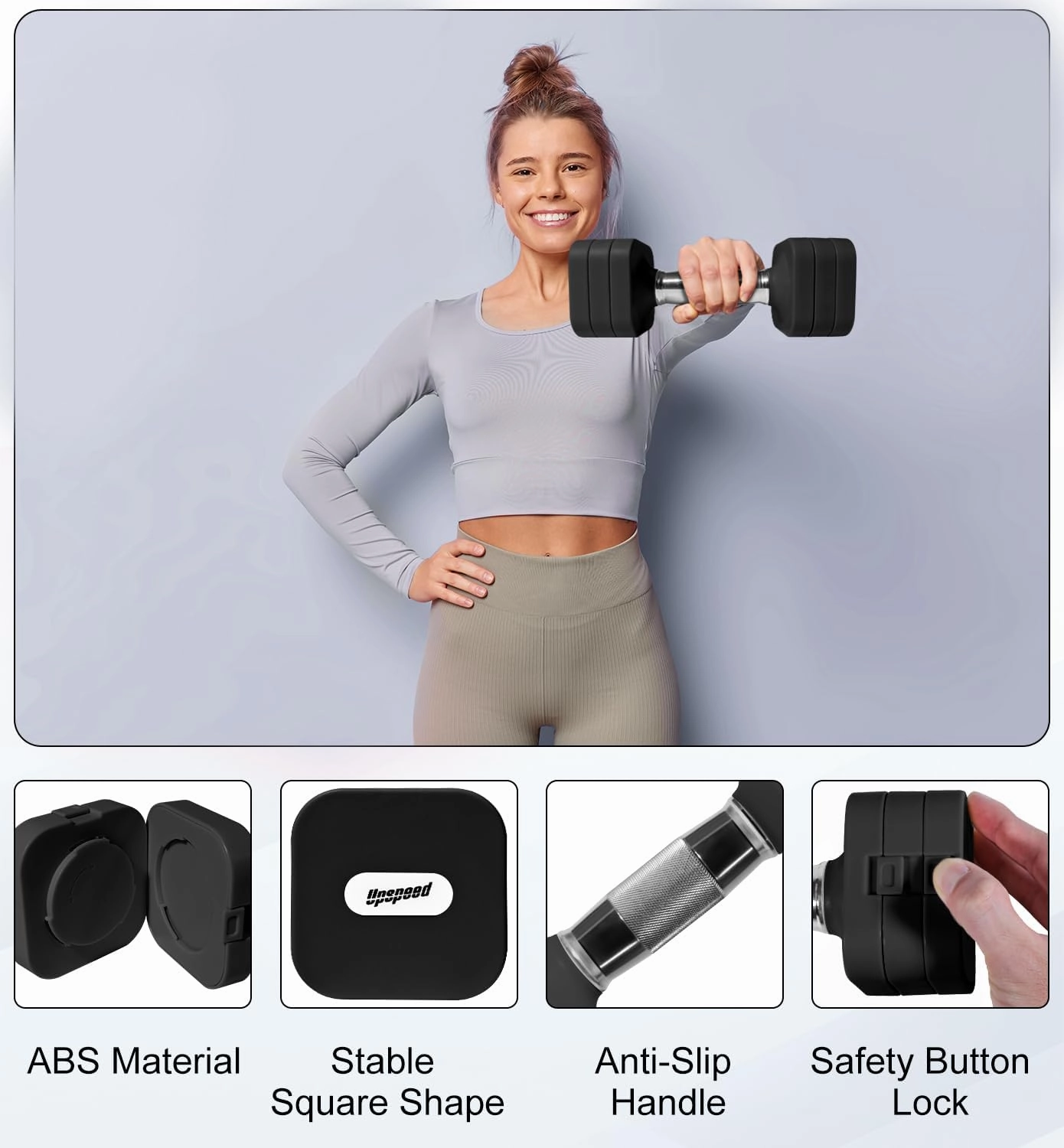 15LB 20LB 50LB Adjustable Dumbbell Set, 4 in 1 Free Weights Dumbbells Set for Women Men Hand Weights Sets Adjust Dumbbell Weight Sets for Home Gym Exercise Workout Strength Training Equipments