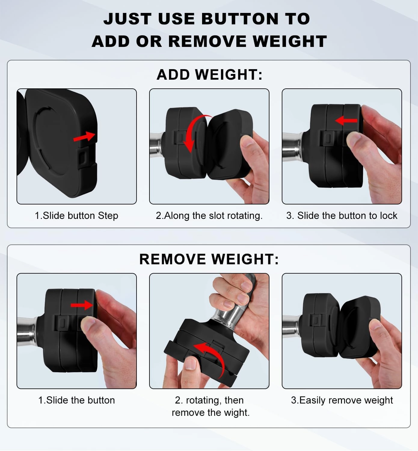15LB 20LB 50LB Adjustable Dumbbell Set, 4 in 1 Free Weights Dumbbells Set for Women Men Hand Weights Sets Adjust Dumbbell Weight Sets for Home Gym Exercise Workout Strength Training Equipments