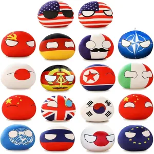 18pcs Countryballs Plushies Country Ball Plushies Stuffed Plush Toy Cotton Material Cute Charms for Birthdays （4in）