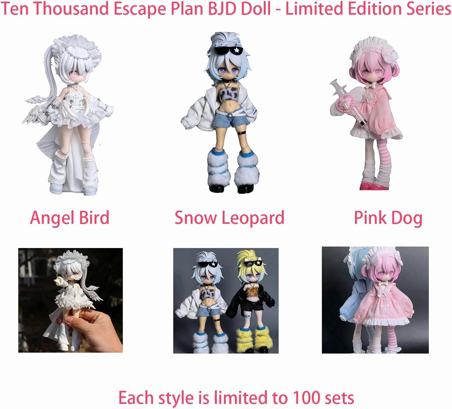 1/12 BJD Dolls Blind Box,Kawaii BJD Dolls Ten Thousand Escape Plan Series 1/12 Ball Jointed Doll Collectable Action Figure for Girls Birthday Party Gift Toys (Snow Leopard-1 Pack)