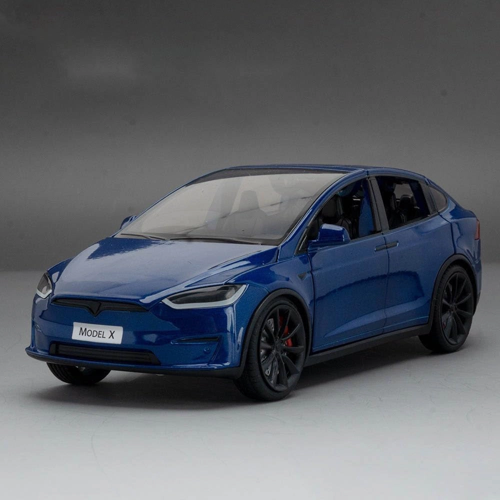 1/24 Model X Toy Car for Boys, Zinc Alloy Diecast Metal Model X Model Car Pull Back Car Toy Vehicles with Sound and Music, Suitable for Kids Aged 3  as Gifts
