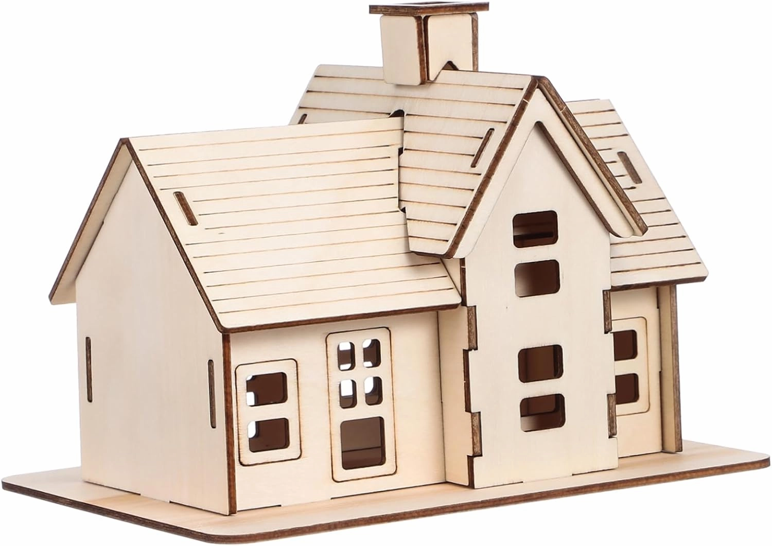 1 Set DIY Assembly Model Kit Wooden House Puzzle for Adults Easy to Assemble Desk Decor Creative Craft for Home Hands Activity Unique Idea