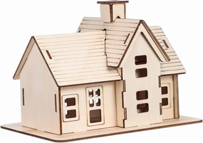 1 Set DIY Assembly Model Kit Wooden House Puzzle for Adults Easy to Assemble Desk Decor Creative Craft for Home Hands Activity Unique Idea