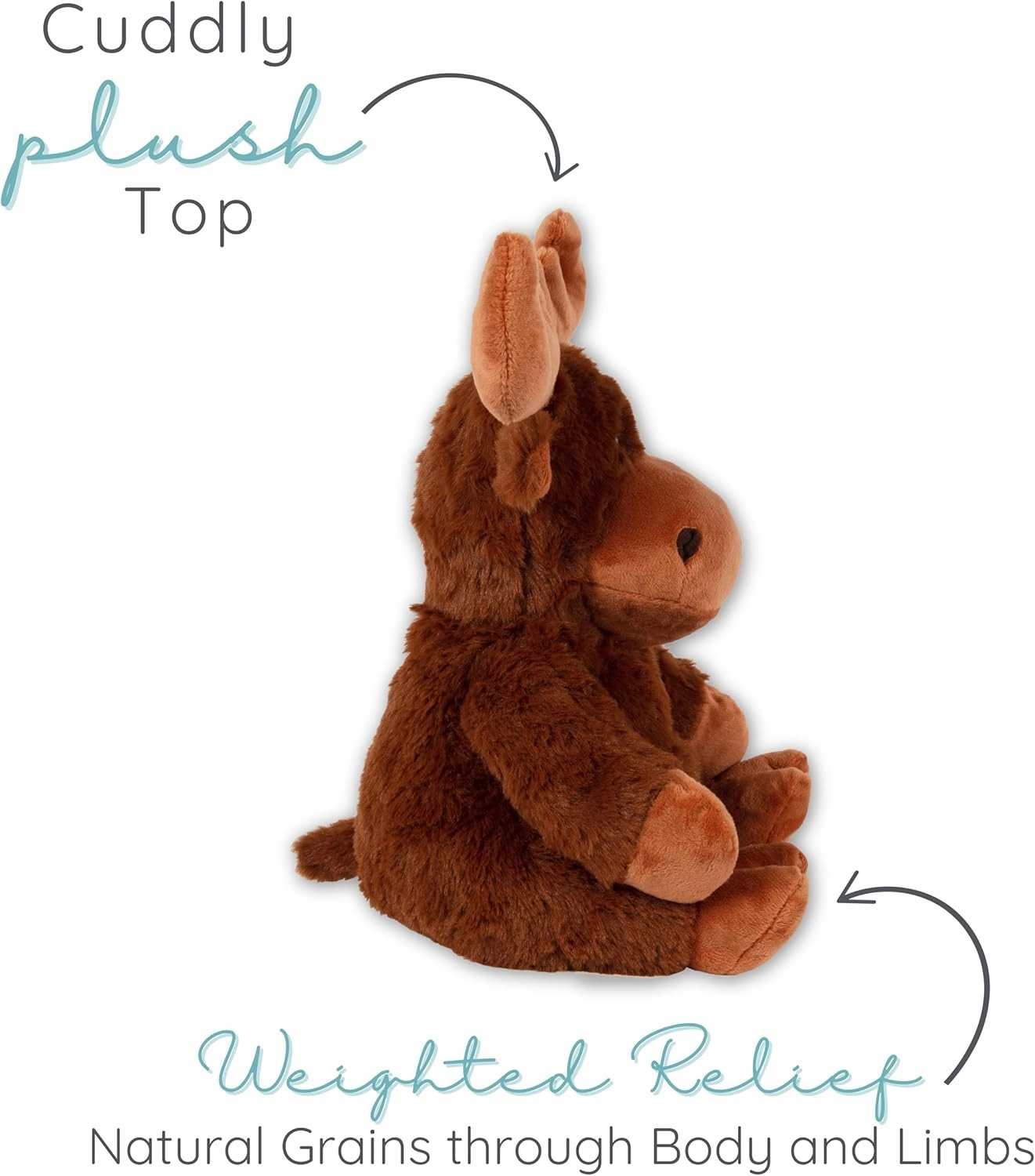 1i4 Group Warm Pals - Mack Moose - Cozy Microwavable Lavender Scented Plush Toys - Heated Stuffed Animal - Heatable Coolable Bedtime Comfort Plushie