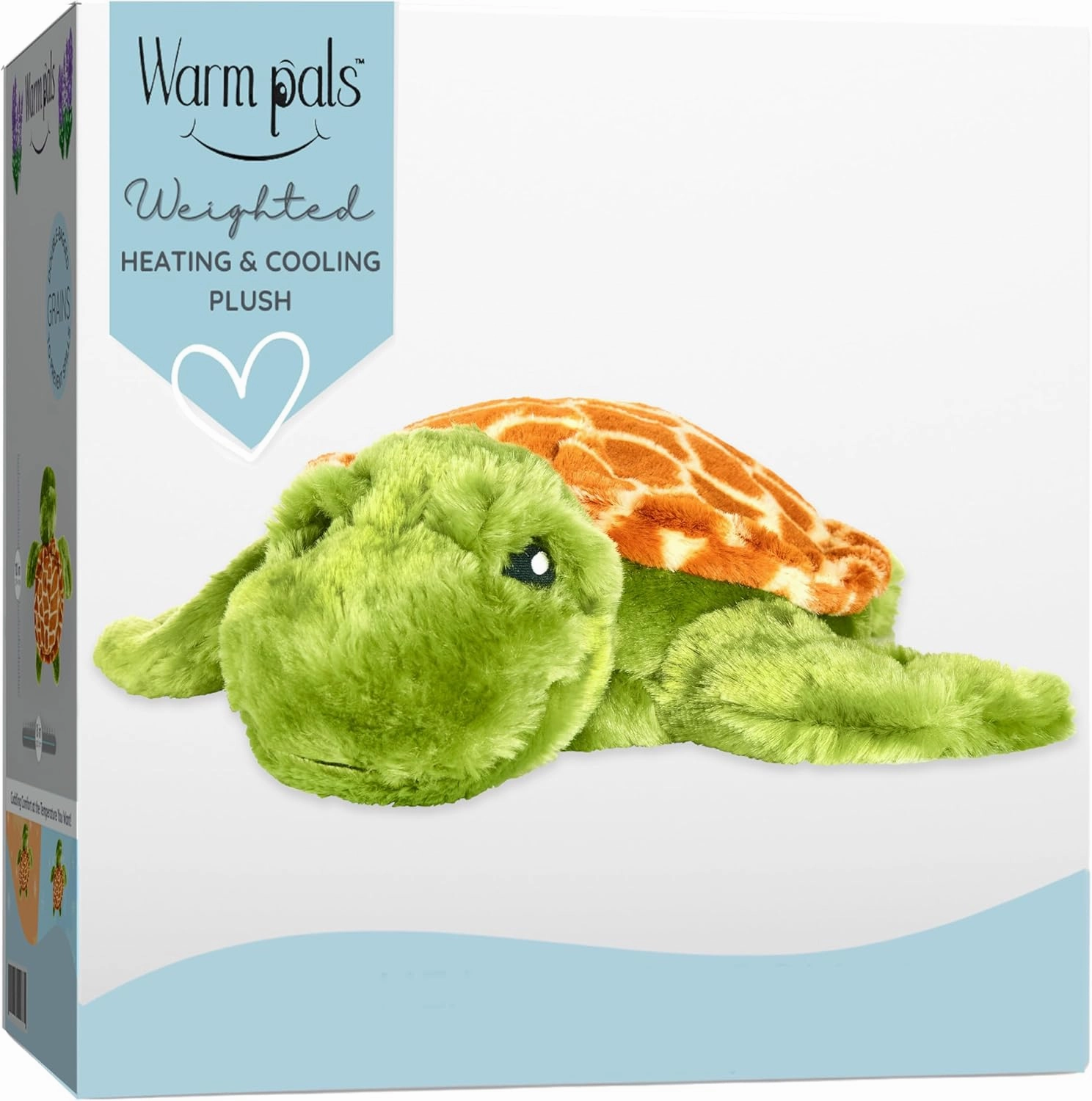 1i4 Group Warm Pals - Tyson Turtle - Cozy Microwavable Lavender Scented Plush Toys - Heated Stuffed Animal - Heatable Coolable Bedtime Comfort Plushie