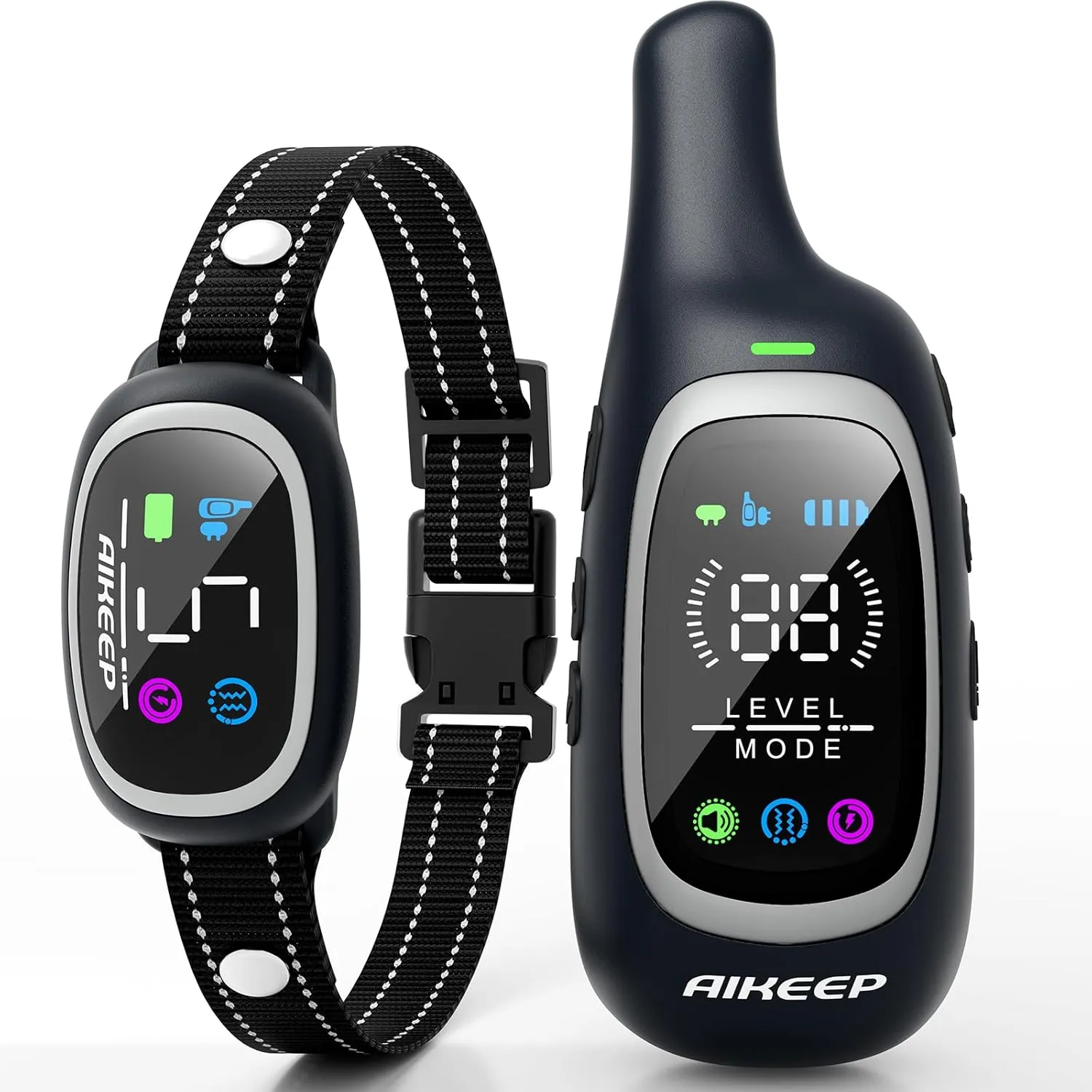 2-in-1 Bark and Shock Collar for Dogs – 3300FT Electric Dog Training Collar with Remote, IP67 Waterproof with Anti-Bark/Beep/Vibration/Shock Modes for Small Medium Large Dog(5-120Lbs)(Black)
