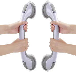 2 Pack 16 Inch Grab Bars for Bathtubs and Showers, Shower Safety Handles for Elderly Suction, Shower Grab Bars for Seniors Heavy Duty Safety Grip Waterproof Handicap Grab Bars