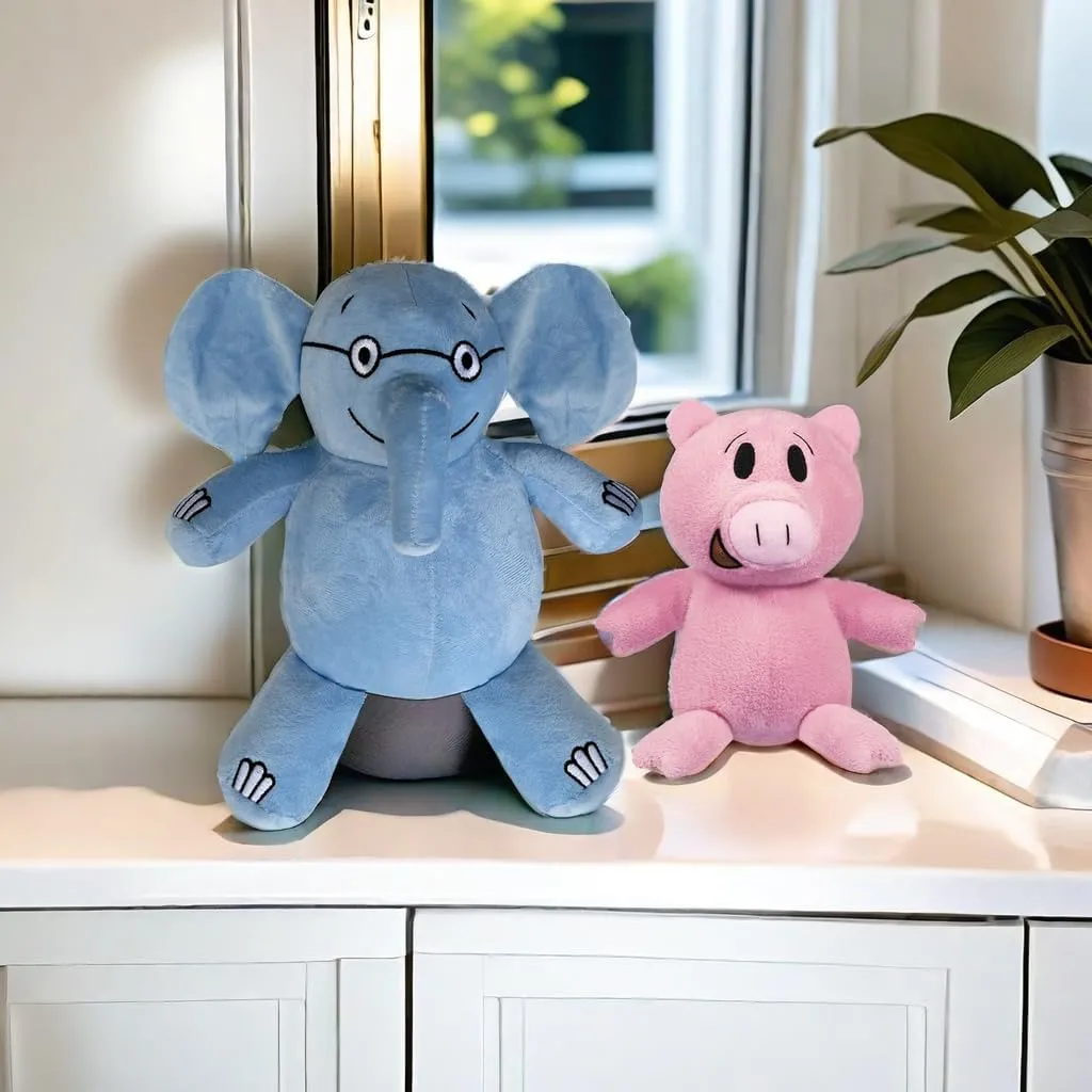2024 New Blue Elephant and Pink Pig Plush Toys,for Boys and Girls Animal Toys,Christmas Valentine's Day Room decoration Party Gifts (2PC)