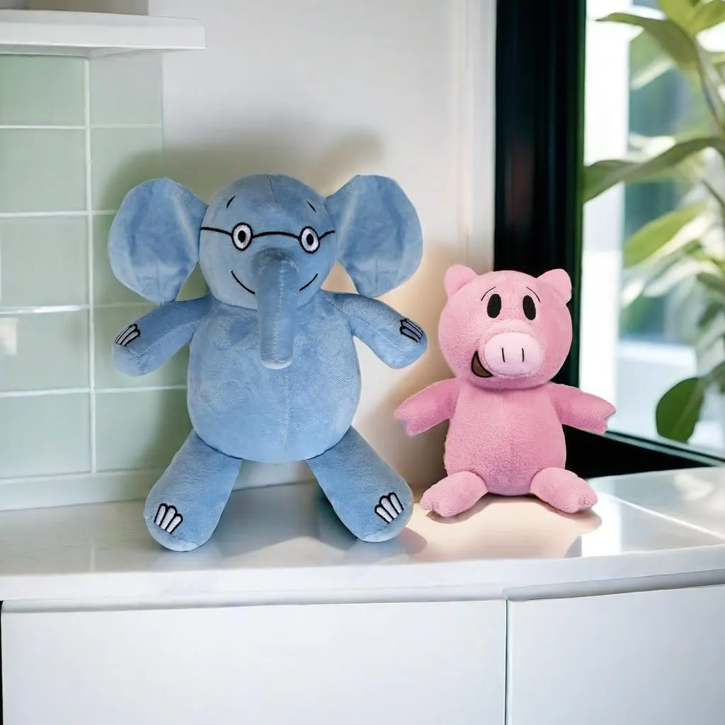 2024 New Blue Elephant and Pink Pig Plush Toys,for Boys and Girls Animal Toys,Christmas Valentine's Day Room decoration Party Gifts (2PC)