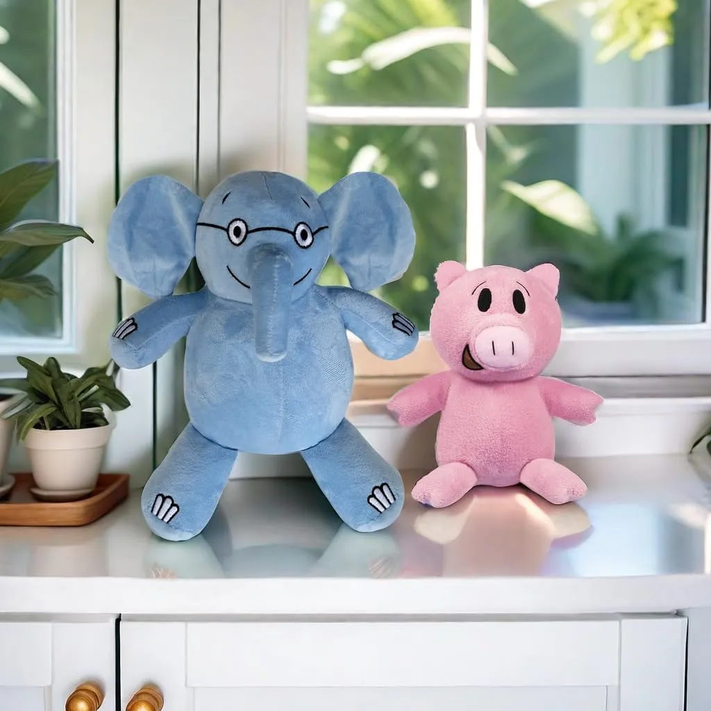 2024 New Blue Elephant and Pink Pig Plush Toys,for Boys and Girls Animal Toys,Christmas Valentine's Day Room decoration Party Gifts (2PC)
