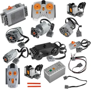 20Pcs Power-Function Set M/XL Train-Motor-Set Compatible with Major Brand Technic-Parts IR Receiver Speed Remote-Control Battery Box Light Extension-Wire