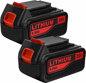20v 6.0Ah LBXR20 Replacement Battery for Black and Decker 20V Battery lithium Max LBXR20 LB20 LBX20 LST220 LBXR20B-2 LB2X4020 Compatible with Black and Decker 20 Volt Tools LCS1020 LDX20C LSW221-Red