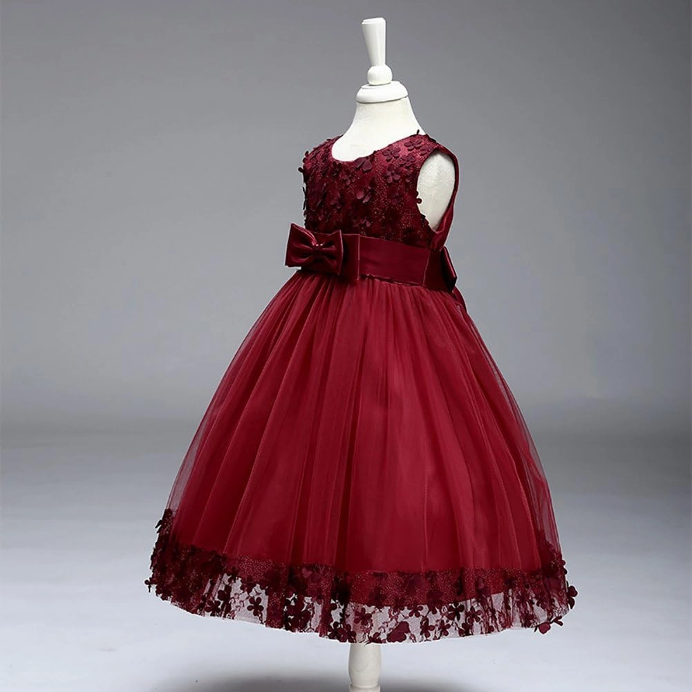 2-10T Big Little Girl Ball Gown Short Lace Flower Tulle Prom Dresses for Wedding Party Evening Dance