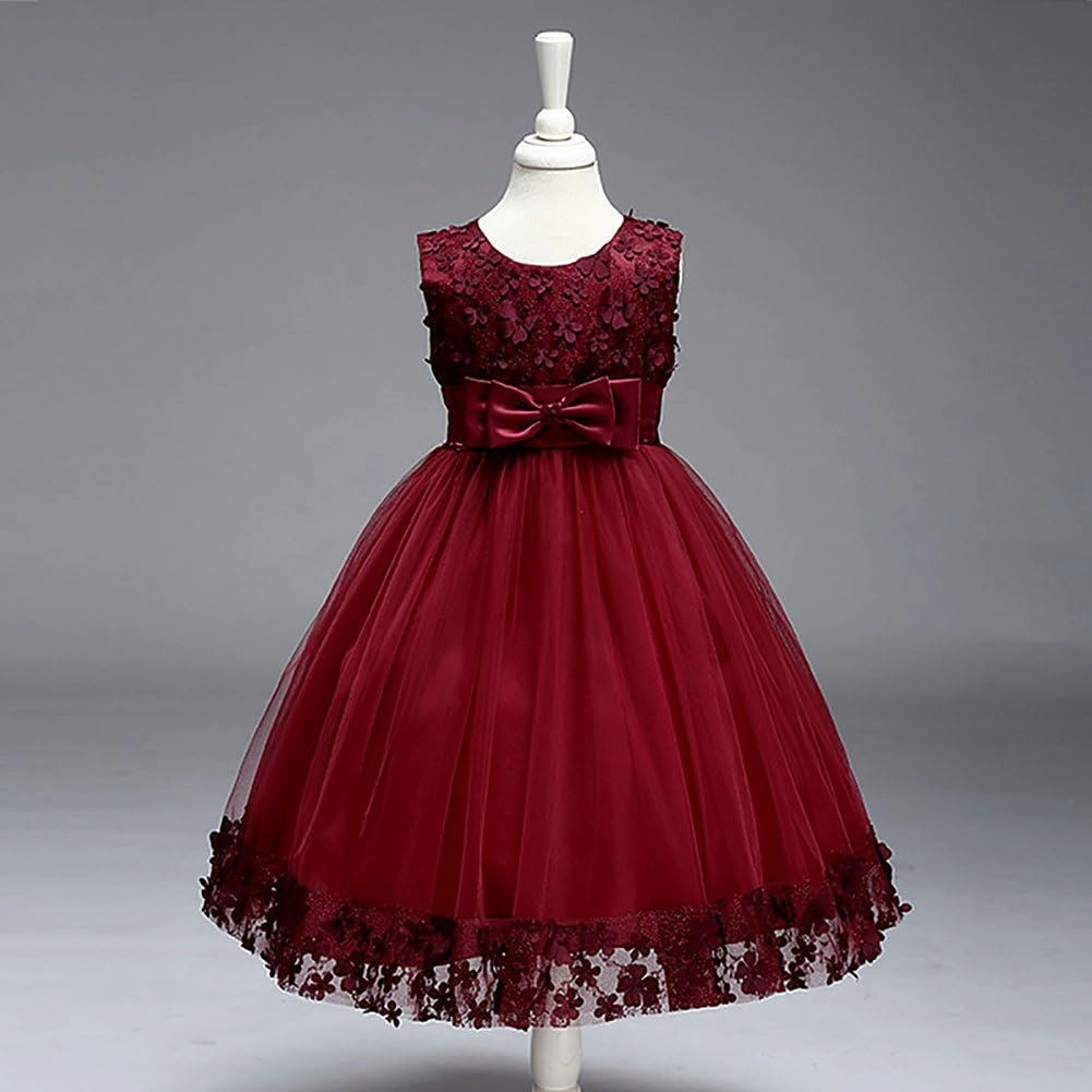 2-10T Big Little Girl Ball Gown Short Lace Flower Tulle Prom Dresses for Wedding Party Evening Dance