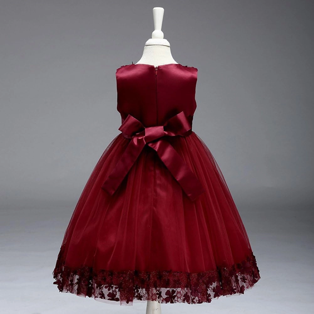2-10T Big Little Girl Ball Gown Short Lace Flower Tulle Prom Dresses for Wedding Party Evening Dance