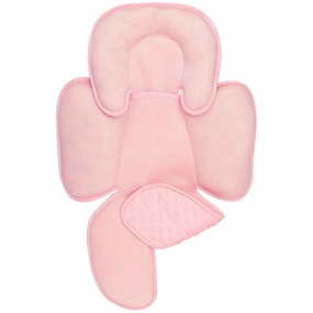2-in-1 Baby Carseat Head Support, Infant Car Seat Insert for Girls Boys, Soft Baby Neck Support and Body Cushion for Stroller, Baby Swing, Bouncer (Pink)