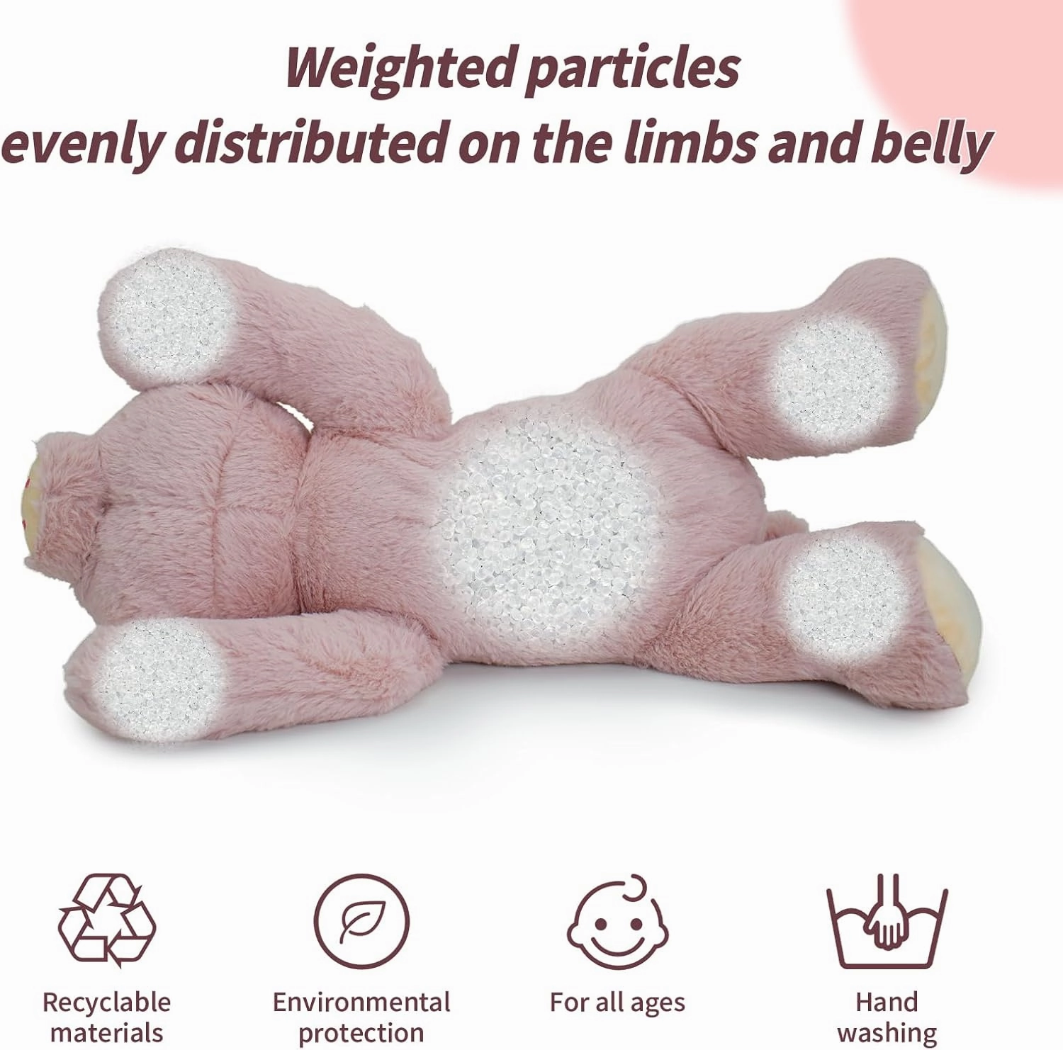 2 Lb Weighted Stuffed Pink Pig Animals - 16 Inches Bear Dog Dino Pig Plush Throw Pillow Toy - Embroidered Plushie Collectible - Kawaii Plushies Hugging Toy Gifts for Kids & Adults (Pink Pig)