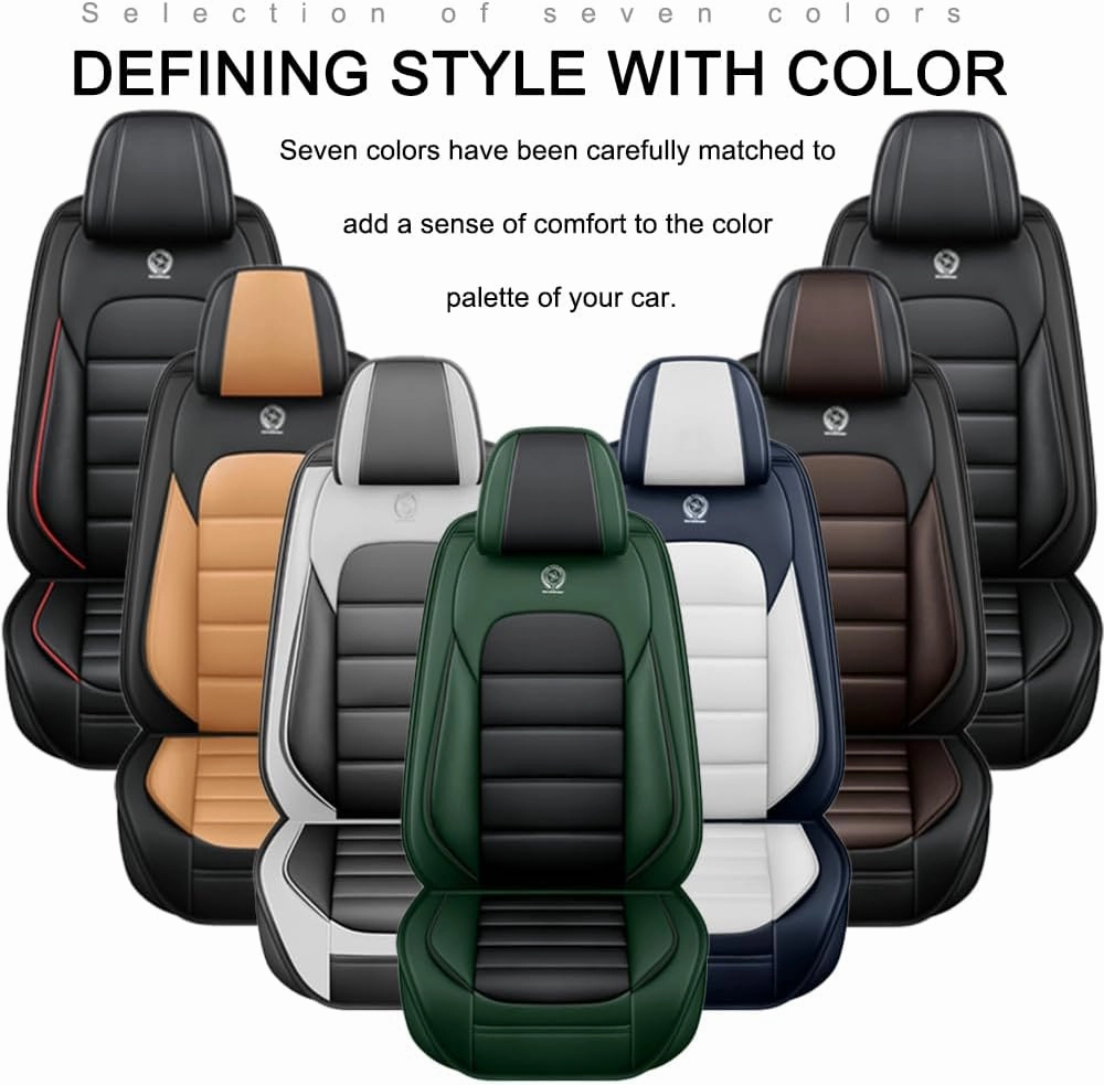 2 Seat Covers for Chevrolet Suburban 2006-2024 Leather Car Seat Covers Waterproof Anti-Slip Soft Car Seat Protectors Premium Automotive Seat Covers with Airbag（Standard,Classic Black）
