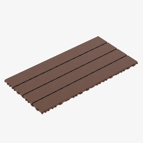 2FT Easy & Quick Installation DIY Module Interlocking Patio Deck Tiles for Porch, Poolside, Balcony & Backyard - 24pcs Red Brown Floor Court Tiles (Red Brown)