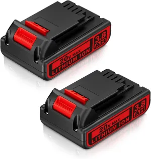 2Pack 3.8Ah 20V Replacement for Black and Decker 20V Battery Li-ion Battery LBXR20 Compatible with Black and Decker Battery 20V for Power Tool