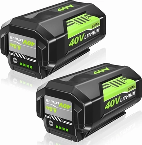 2Pack 6.0Ah Replacement for Ryobi 40V Battery Compatible with Ryobi 40 Volt Battery Lithium OP4040 OP40401 OP4026 OP40261 OP4050 OP40201 Compatible with All Ryobi Battery 40V Power Tools