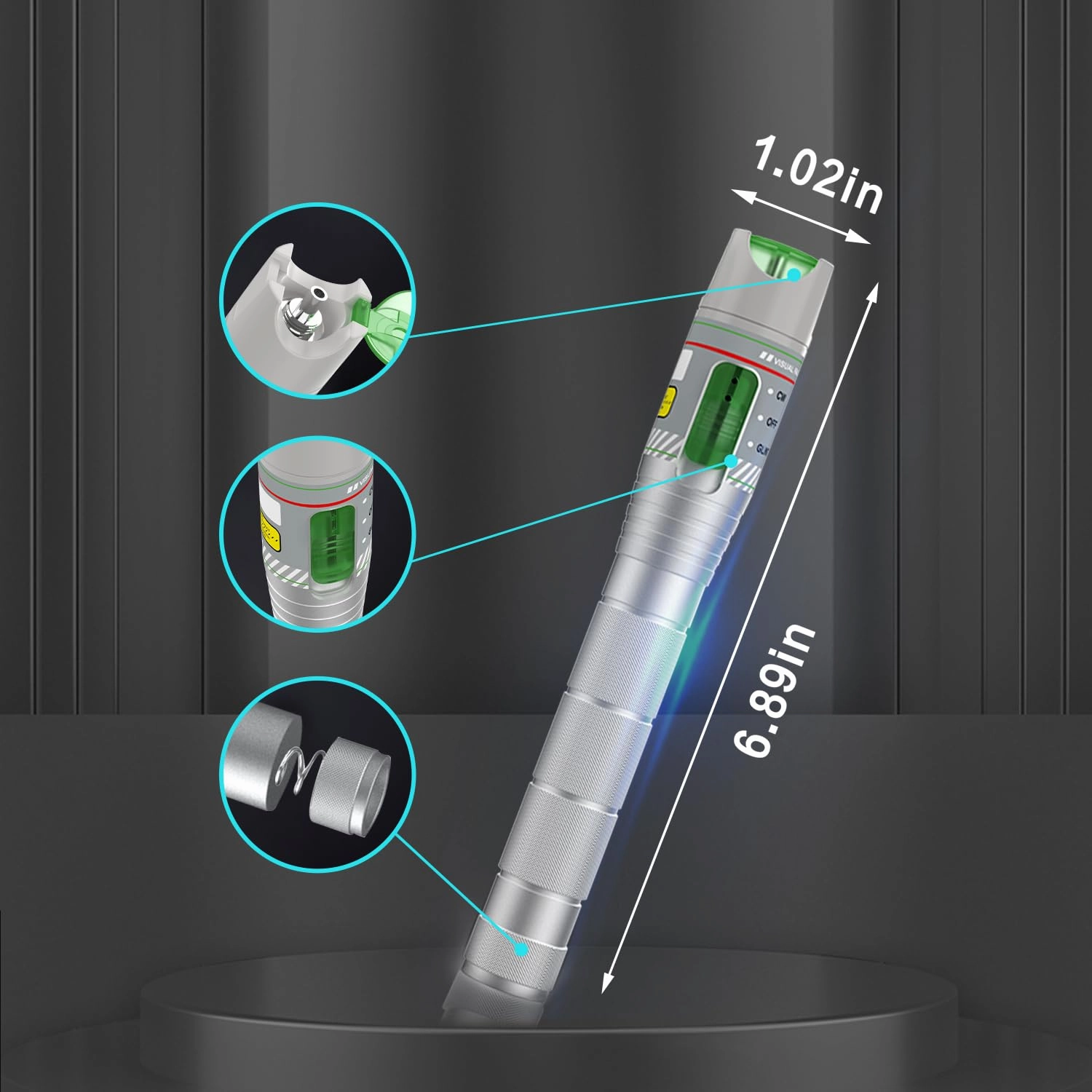 2PCS 100KM Visual Fault Locator for Fiber Optic Cables, VFL Supports FC/ST/SC Interfaces, Long-Range Fault Finder, Fiber Light Pen Tester, High-Precision OTDR Mapping Tool for FTTH, Telecom, Datacom