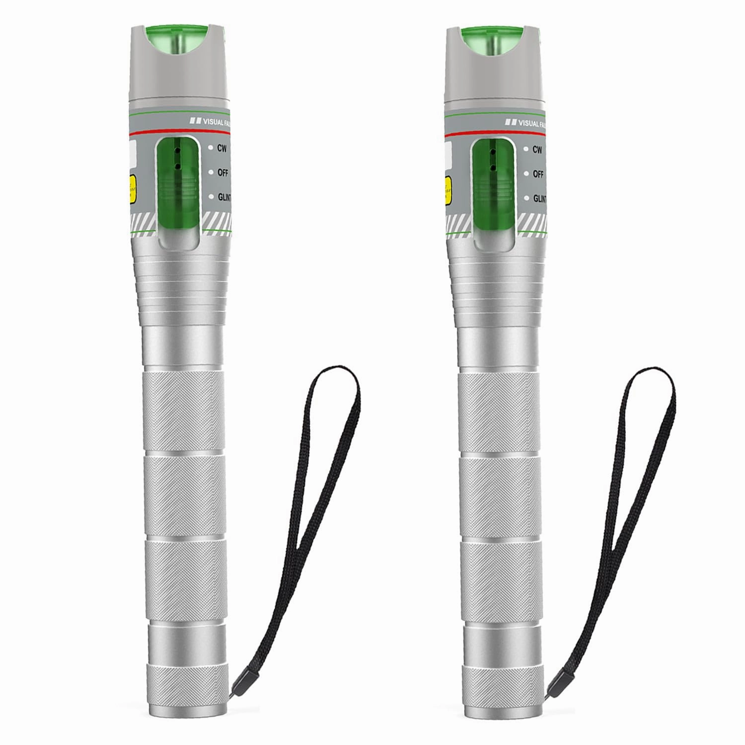 2PCS 100KM Visual Fault Locator for Fiber Optic Cables, VFL Supports FC/ST/SC Interfaces, Long-Range Fault Finder, Fiber Light Pen Tester, High-Precision OTDR Mapping Tool for FTTH, Telecom, Datacom