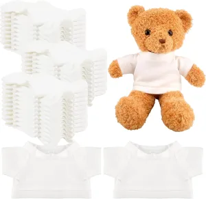 30 Pcs White Teddy Bear Clothes Blank Stuffed Animal Shirt Hoodie Sublimation Bear Clothing for 14-18 Inch Stuffed Bears Dolls DIY (Color Style 1)