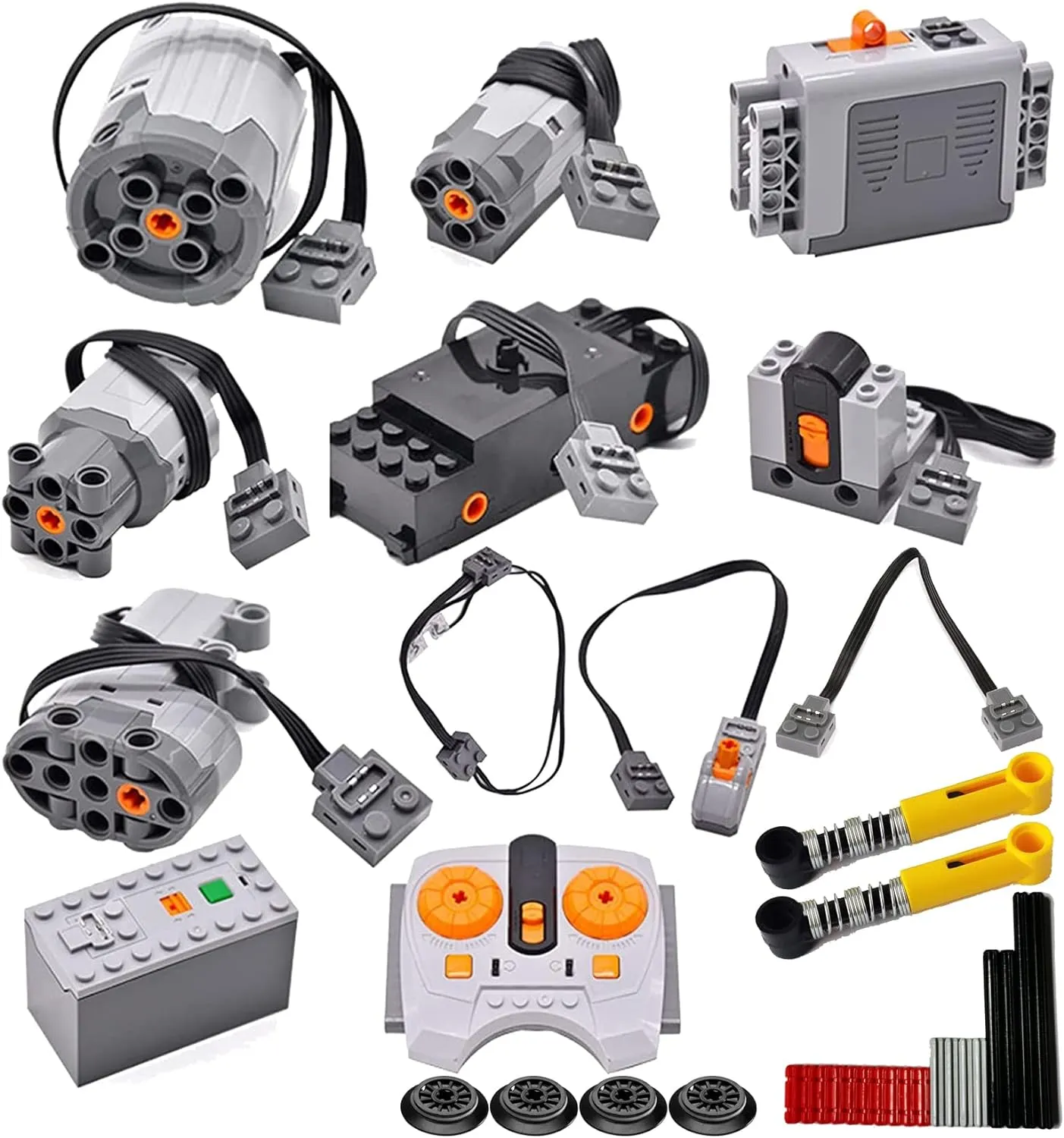 32Pcs Power Function Kit Set Motor Battery Infrared-Remote-Control Receiver Train Adjustable Speed ​​Motor Parts, Motor Power Change Parts Compatible with mainbrands Technic-Parts