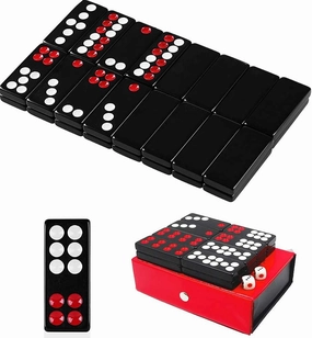 32PCS Pai Gow Tiles Game Set,24# Chinese Traditional Black Dominoes PaiGow, Pai Gow Poker, Best Casino Game Party Fun Toy for Entertainemnt