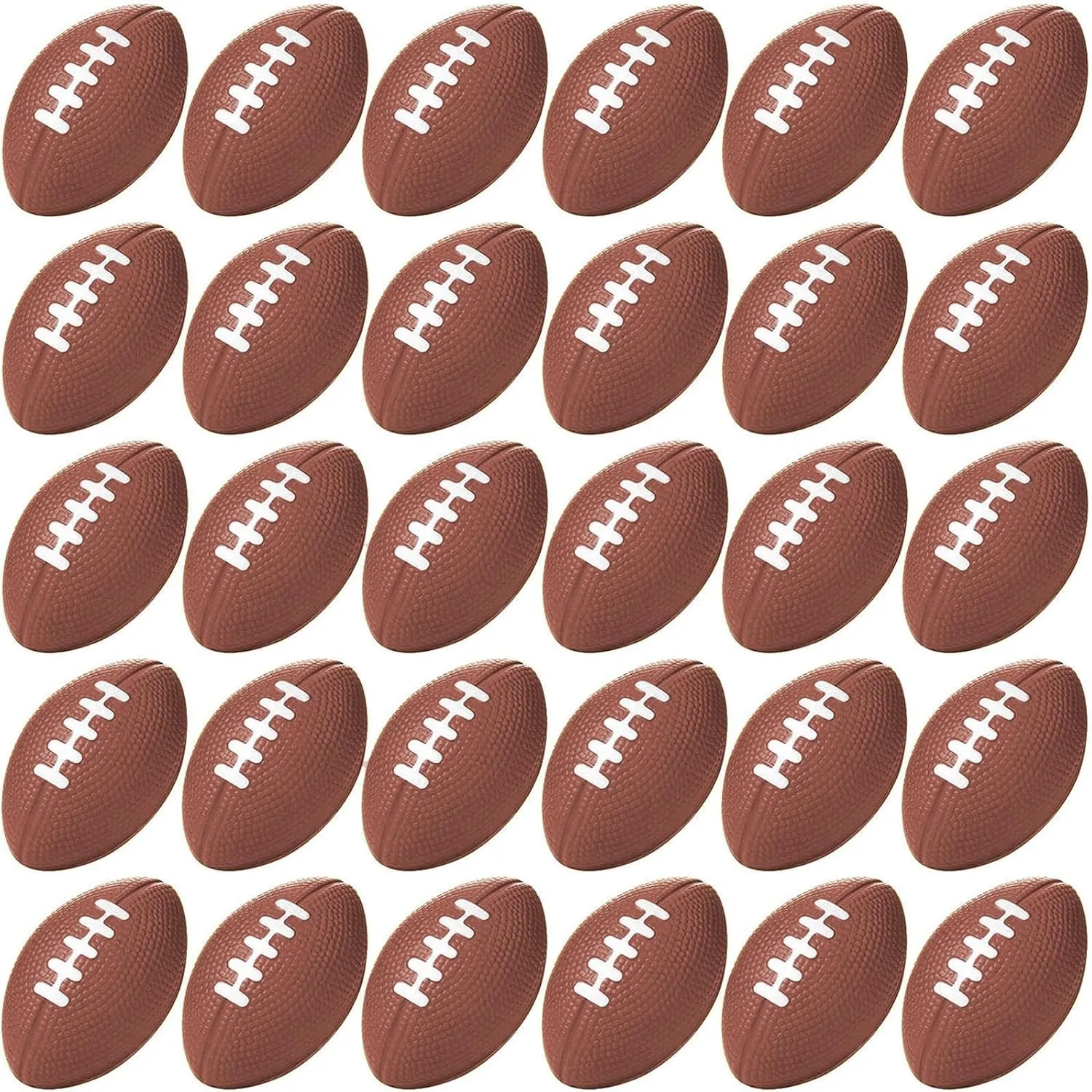 36 Pcs Mini Football Sports Stress Ball Bulk 4 inch Mini Foam Sports Ball Kids Adults Football Sports Party Favor Ball Small Relaxable Balls for School Carnival Reward Party Bag Gift Fillers
