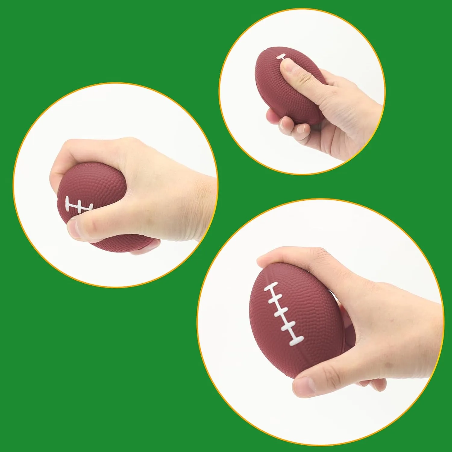 36 Pcs Mini Football Sports Stress Ball Bulk 4 inch Mini Foam Sports Ball Kids Adults Football Sports Party Favor Ball Small Relaxable Balls for School Carnival Reward Party Bag Gift Fillers