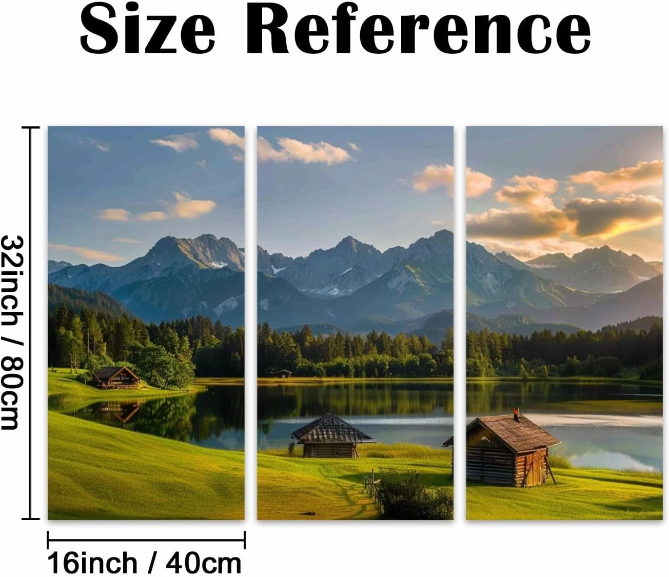 3 Piece Canvas Wall Art Magic Sunrise Alpine Lake Geroldsee view to mount Karwendel Garmisch Modern Print Paintings Artwork Picture Wall Decor for Living Room Home Office Decor