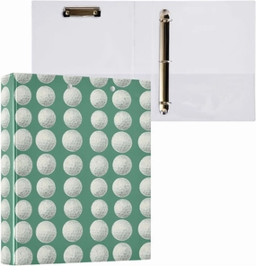 3 Ring Binder Golf Ball Art Binder 1.5 inch with Clipboard PVC Pockets Fit 8.5 x 11 Inch Paper for School Office Supplies 1 Pack