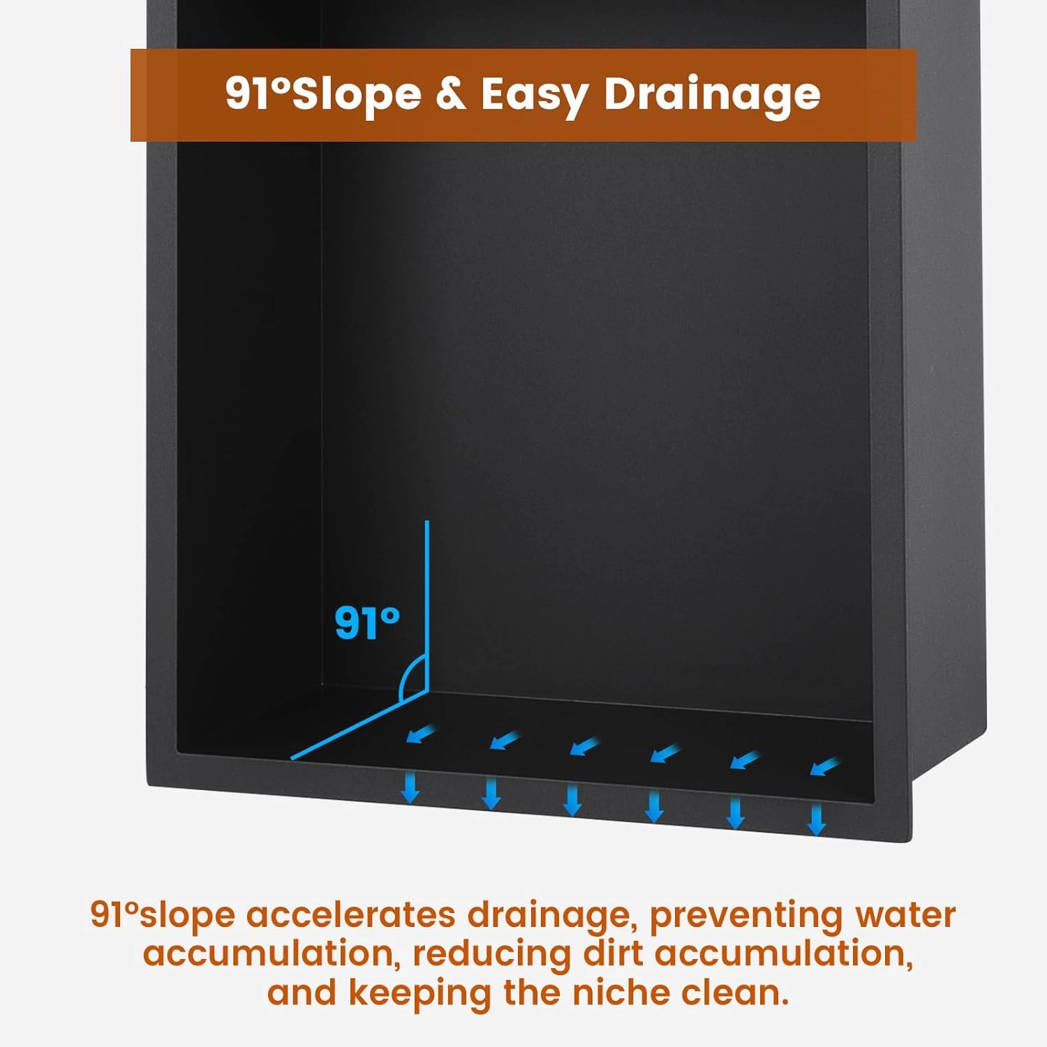 3 Tier Shower Niche, 36×12 Inch Black Shower Niche, Waterproof Recessed wall mounted Shower Shelf, No Tile Needed Recessed Niche for Bathroom Kitchen Bedroom Insert Storage, Black