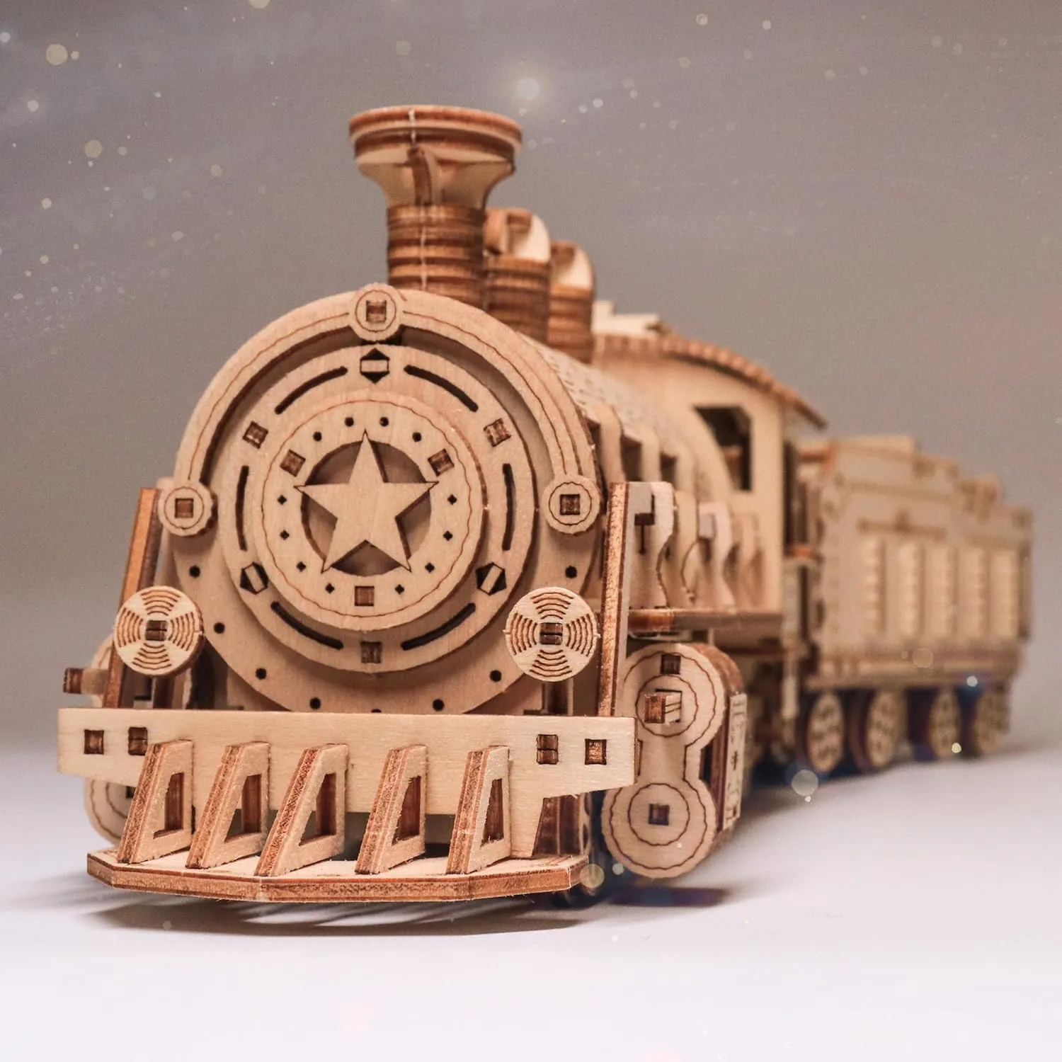3D Wooden Puzzles, Wooden Puzzles Train for Adults and Teens, Educational Brain Teaser Assembly 3D Model Trains, Gifts for Christmas/Birthday（Luxury Steam Train）