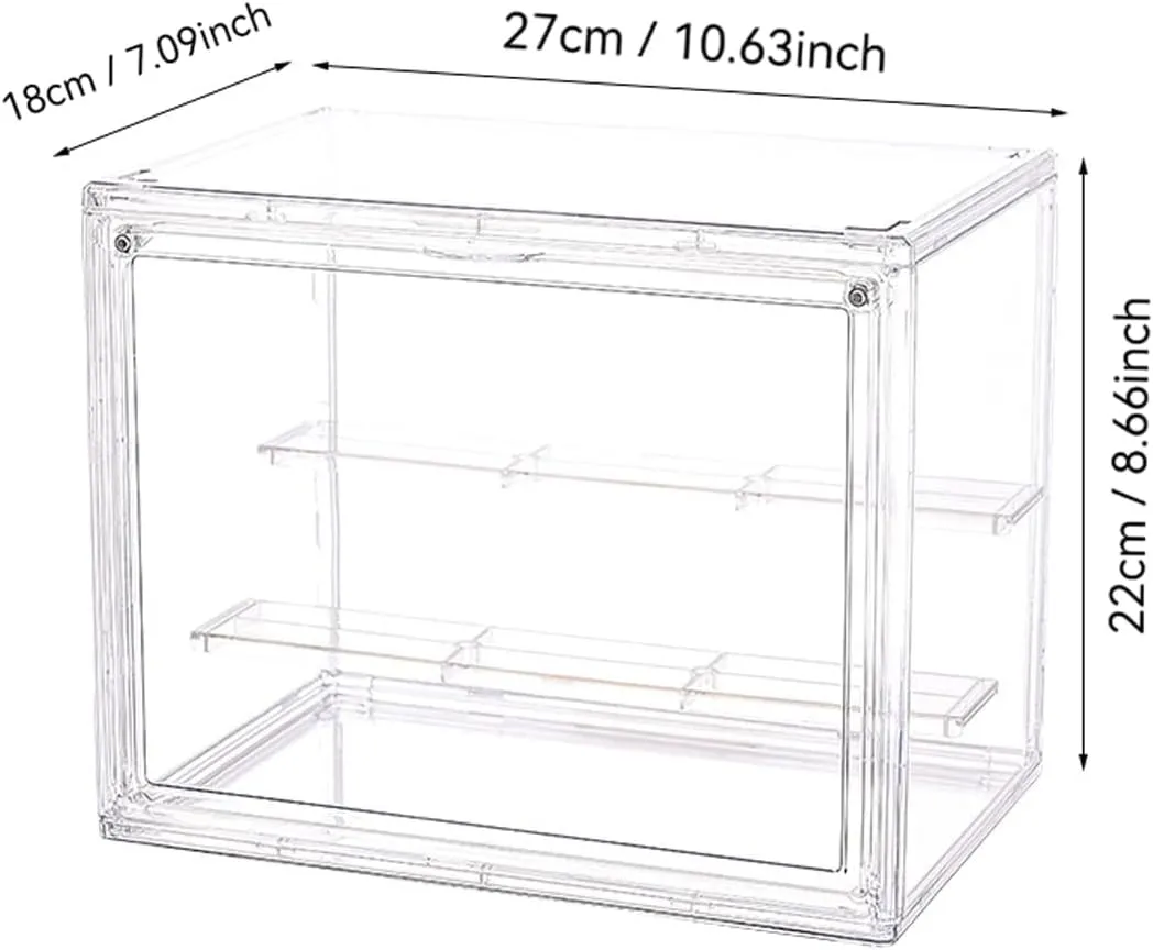3PACK 3 Tiers Clear Display Case with Lights, Acrylic Storage Organizers Box with Magnetic Door, Acrylic Dustproof Showcase for Collectibles Action Figure